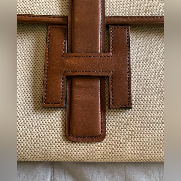 Leather and Canvas Clutch - Picture 3 of 10